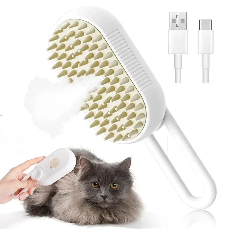 SteamGroom™ 3-in-1 Pet Brush | Removes Loose Fur, Reduces Shedding & Massages Your Pet