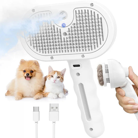 SteamGroom™ 3-in-1 Pet Brush | Removes Loose Fur, Reduces Shedding & Massages Your Pet