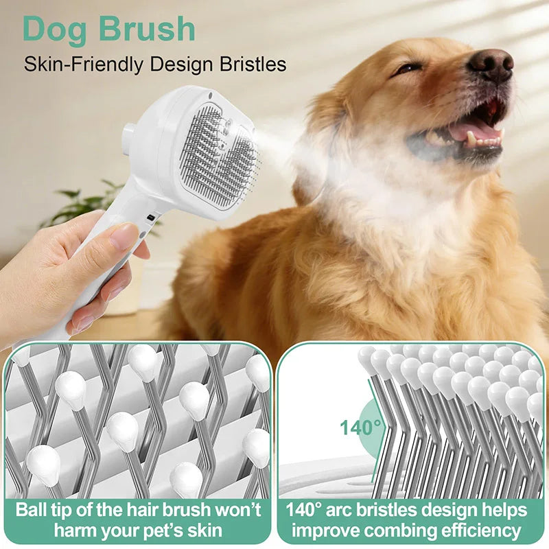 SteamGroom™ 3-in-1 Pet Brush | Removes Loose Fur, Reduces Shedding & Massages Your Pet